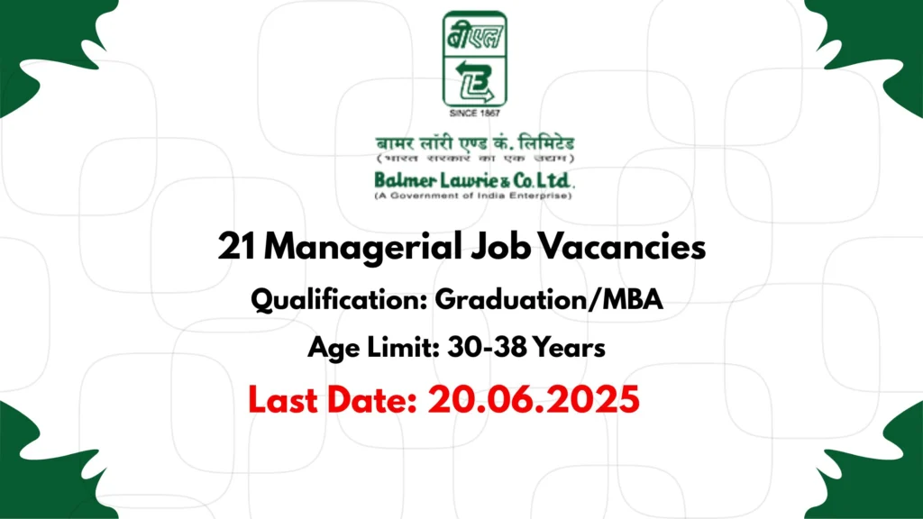 Balmer Lawrie Recruitment 2025