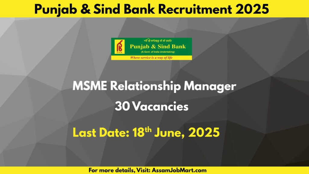 Punjab and Sind Bank Recruitment 2025