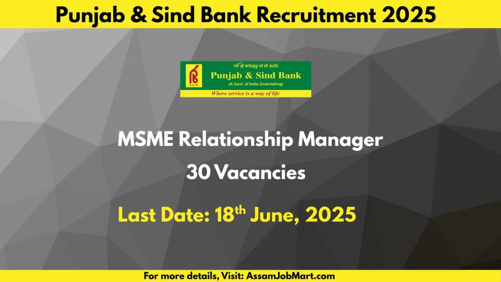 Punjab and Sind Bank Recruitment 2025