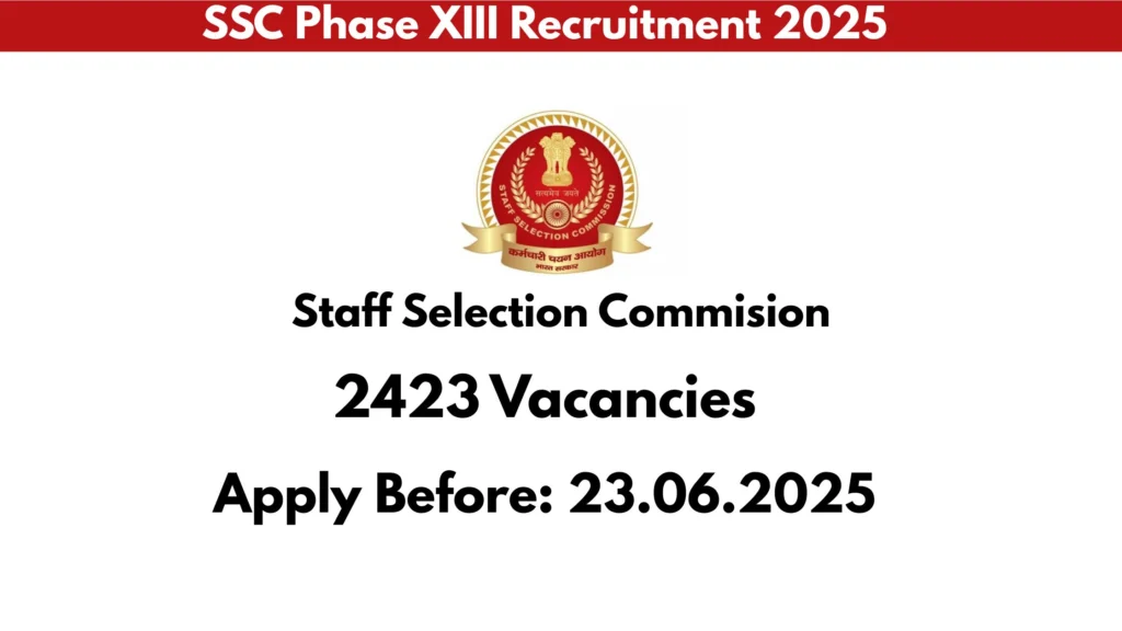 SSC Phase XIII Recruitment 2025