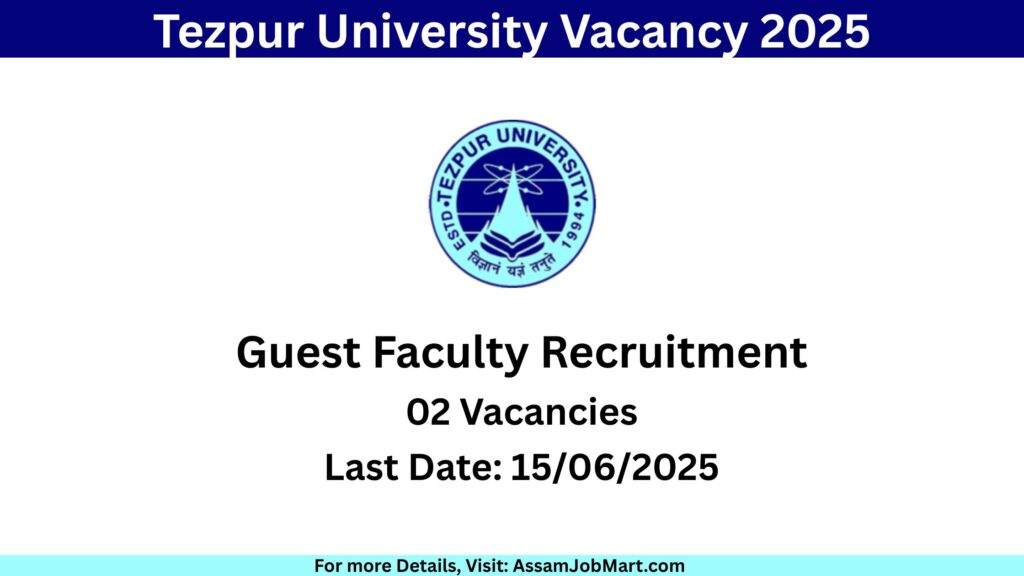 Tezpur University Vacancy 2025