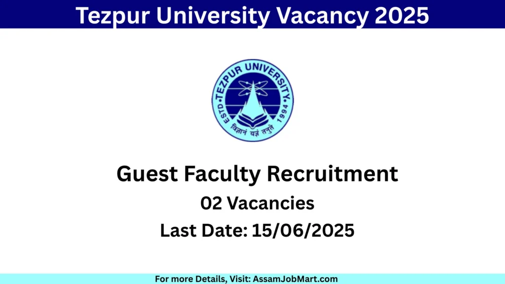 Tezpur University Vacancy 2025