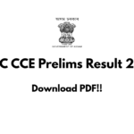 APSC CCE Prelims Result 2025