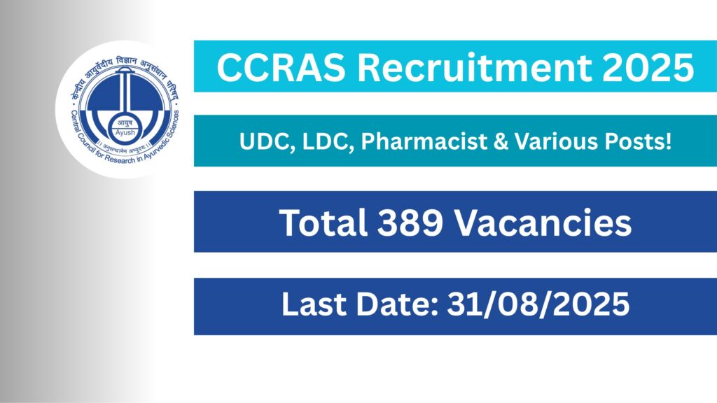 CCRAS Recruitment 2025