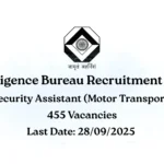 IB SA MT Recruitment 2025