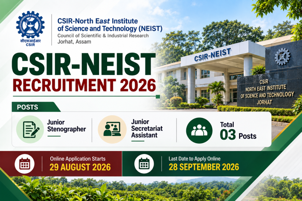 CSIR NEIST Jorhat Recruitment 2026