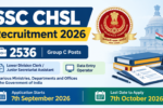 SSC CHSL Recruitment 2026
